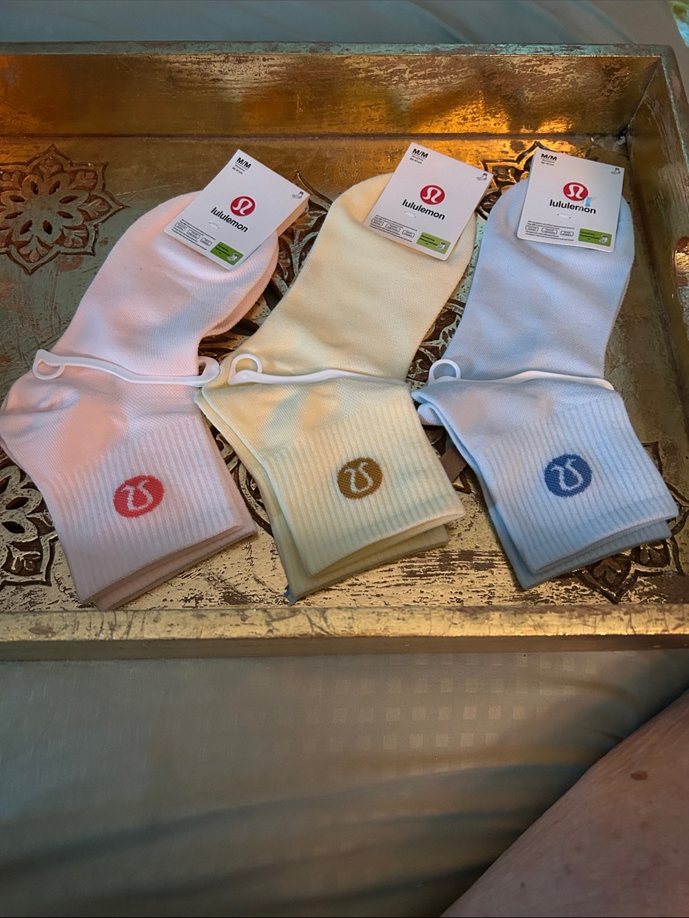 lululemon athletica Essential Quarter Socks Pastel Pink, Yellow, Light Blue